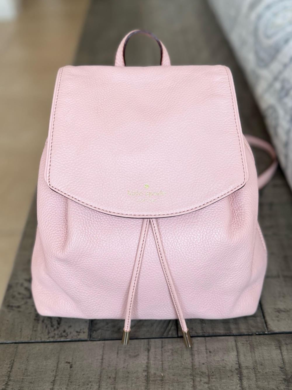 Kate Spade Mulberry Street Rose Jade Pebbled Leather Pink Backpack